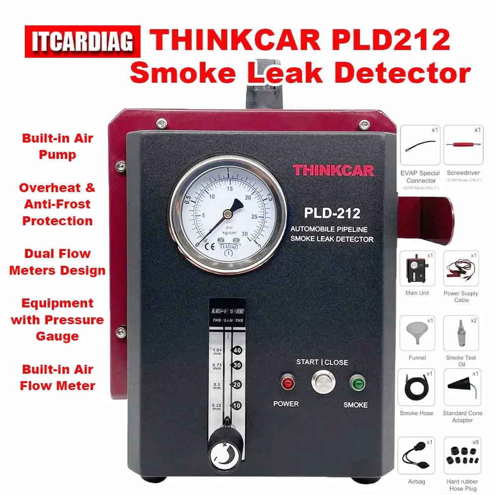 THINKCAR PLD212 Turbo Model Professional Auto Pipeline Smoke Leak Detector Diagnostic Tool PLD 212 Car Gas Leakage Locator