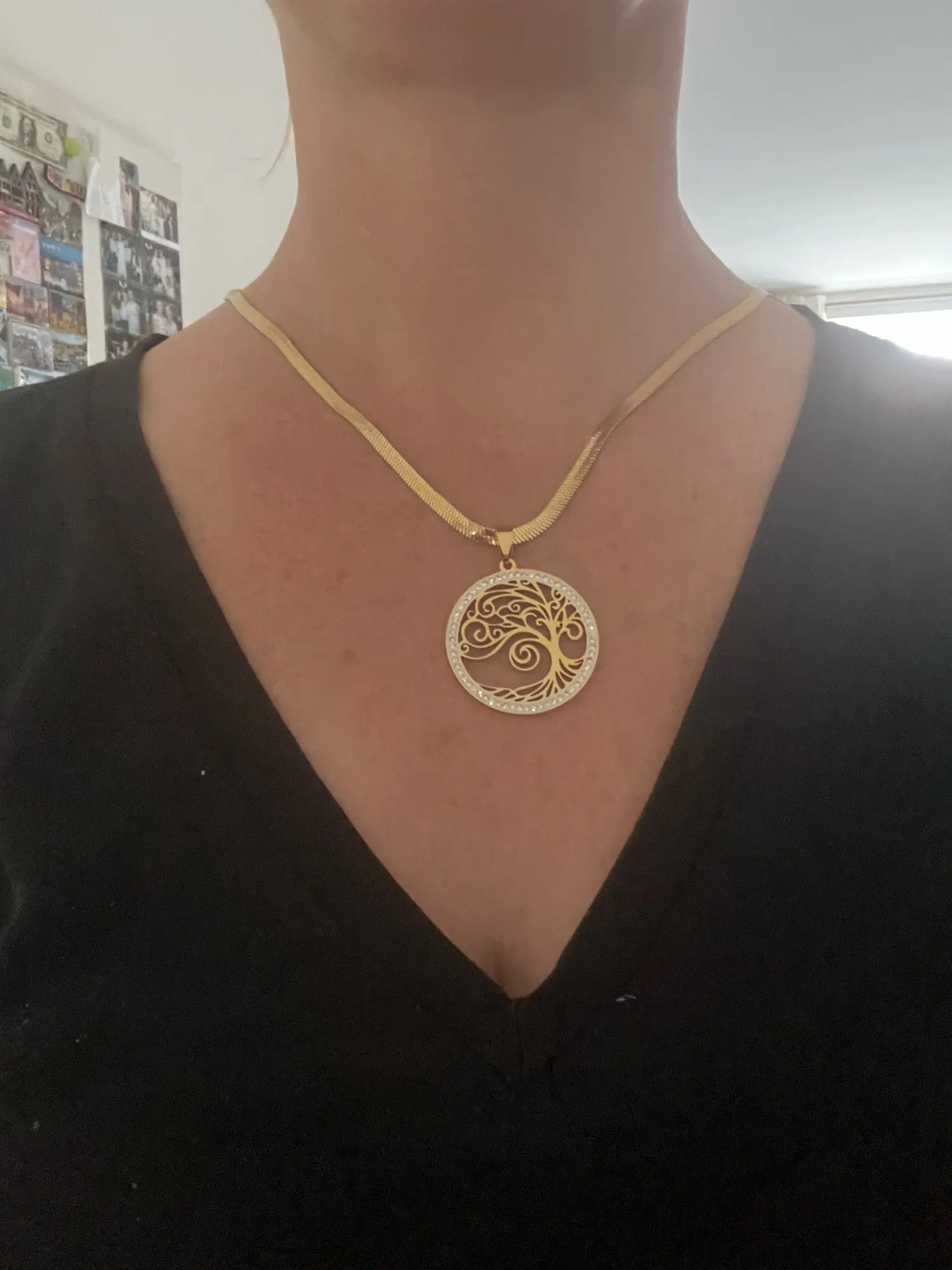 Gold Life Tree Pendant Necklace | Stainless Steel Jewellery photo review