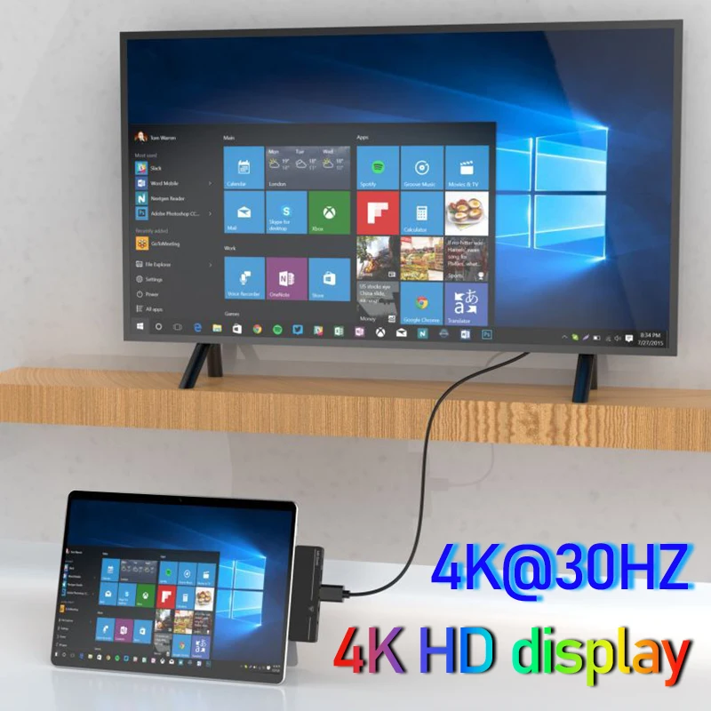 para Acessórios de pc da Microsoft Superfície Pro Usb Hub Docking Station hd Dual tipo c Hub Thunderbolt Dock Hdmi Surface Pro x - Imagem 2
