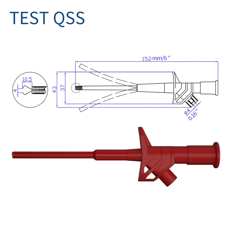 QSS 2PCS Flexible Test Hook Clip Professional IC Test Hook Clip Grabbers Probe Jumper High Voltage for Automobile Repair - Image 2