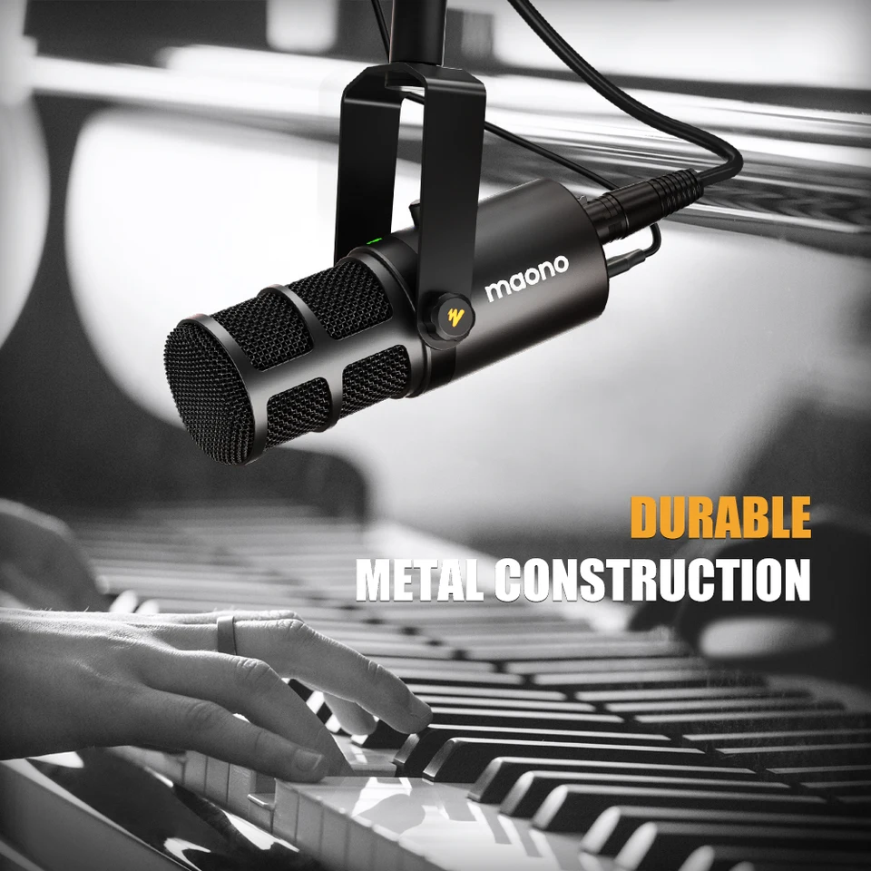 Maono-ダイナミックマイクUSB/xlr,サイレントメタル,1つのタッチ