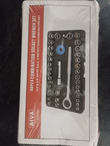 Kit 40 Peças Jogo De Soquete Chave Catraca Reversível 1/4 photo review