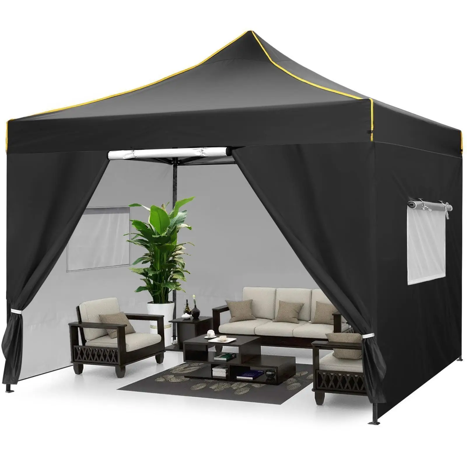 10x10FTPopUpCanopyTentCommercialHeavyDutyInstantCanopywith4Sidewalls,UV50+SilverCoatedWaterproofVendor-AliExpress15