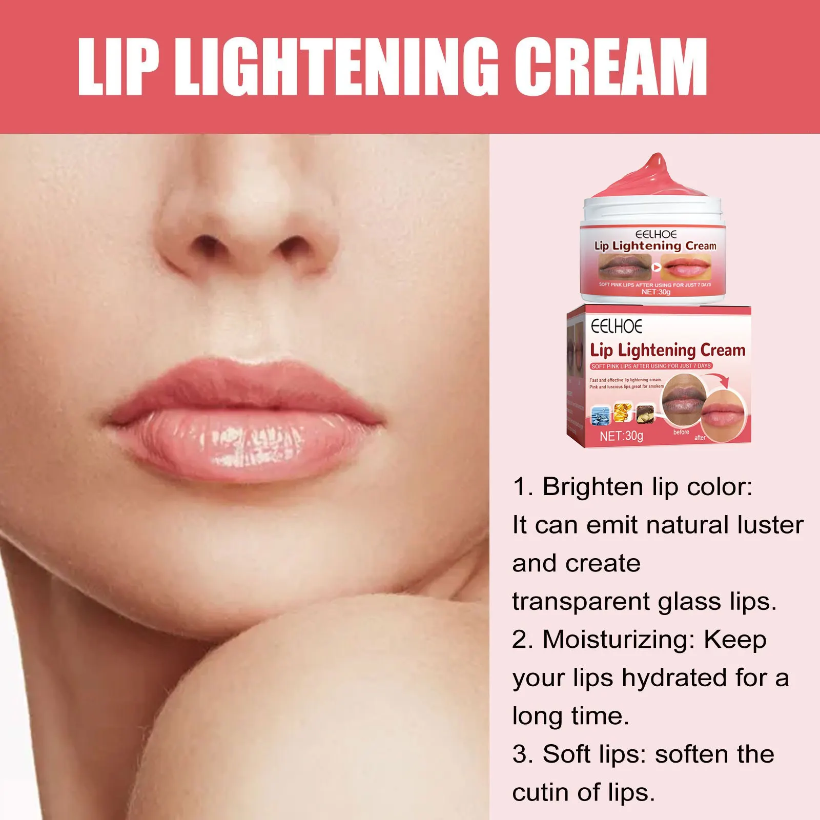Vitamin E Pink Lip Lightening Cream Dark Melanin Lip Remover Moisturizing Brightening Dead Skin Repair Soften Lips Color Cream 6