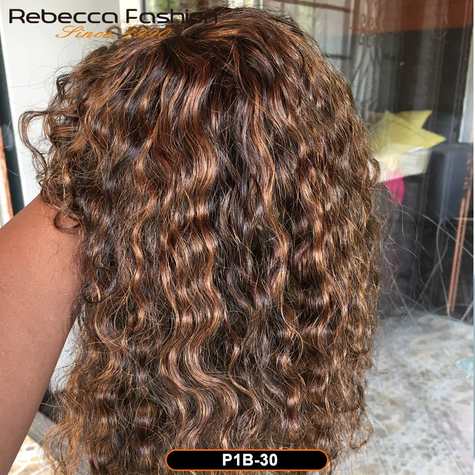 Jerry Curly Short Pixie Bob Cut Human hair wigs With Bang Honey Blonde Ombre Color Black Women Remy Hair Full Machine Made