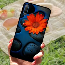 Elegant Marble Silicone Black Bumper Protective Case Cover for Honor 9X No hole (8)