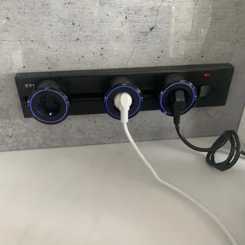 Power Rail เลื่อนรางซ็อกเก็ตพื้นผิว Multiplug EXTENSION Outlet EU US รอบปลั๊กอะแดปเตอร์อุปกรณ์ครัวสํานักงาน 2