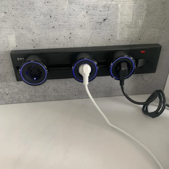 Power Rail เลื่อนรางซ็อกเก็ตพื้นผิว Multiplug EXTENSION Outlet EU US รอบปลั๊กอะแดปเตอร์อุปกรณ์ครัวสํานักงาน 2