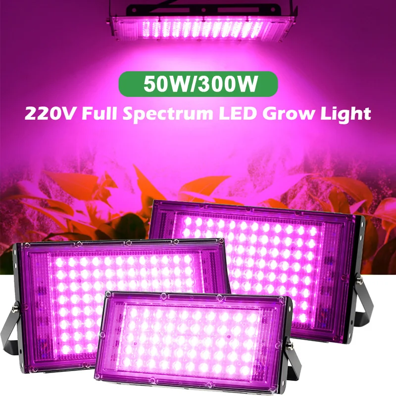 Full Spectrum Led Grow Light Phyto Lamp Ac 220V 50W 100W 200W 300W Con Spina Europea Per L'Illuminazione Idroponica Della Crescita Delle Piante In Ser