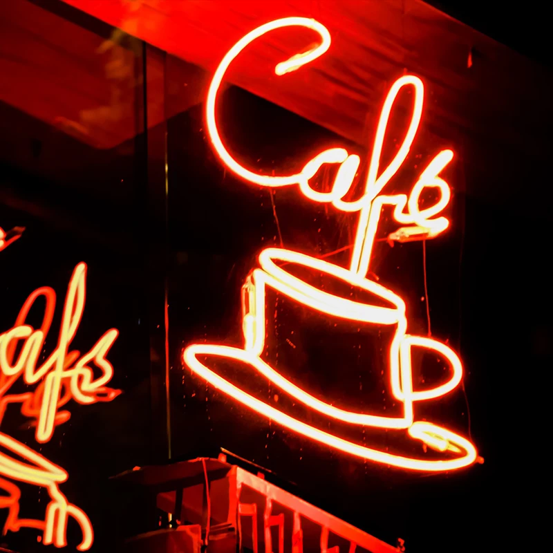 Custom Neon Signs High Quality Coffee Neon Sign Engraving Design 12V Acrylic LED Home Outdoor Bar Installed On Wall Or Hanging