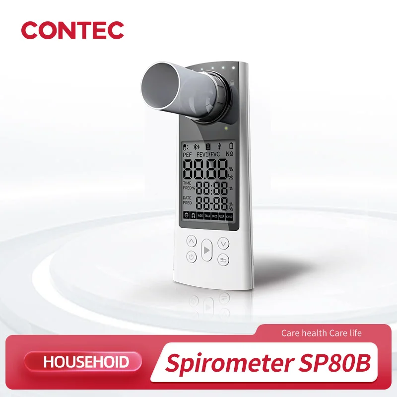 CONTEC Digital Bluetooth Spirometer SP80B Lung Breathing Diagnostic Vitalograph Spirometry + PC Software