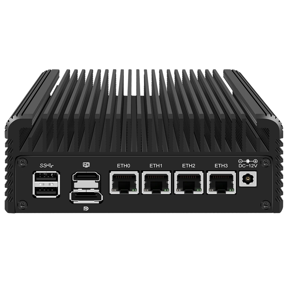 X4C Micro Firewall Appliance 4 Intel I226-V 2.5GbE NIC Ports Fanless Mini Computer Intel N100 i3 N305 Quad Core, AES-NI DDR5 RAM