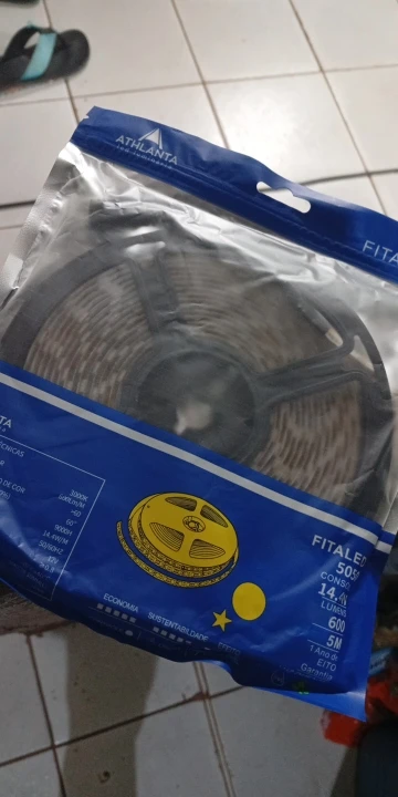 Fita Tira De Led 5050 5m Leds A Prova D'agua Branco Quente com silicone (Sem Fonte) photo review