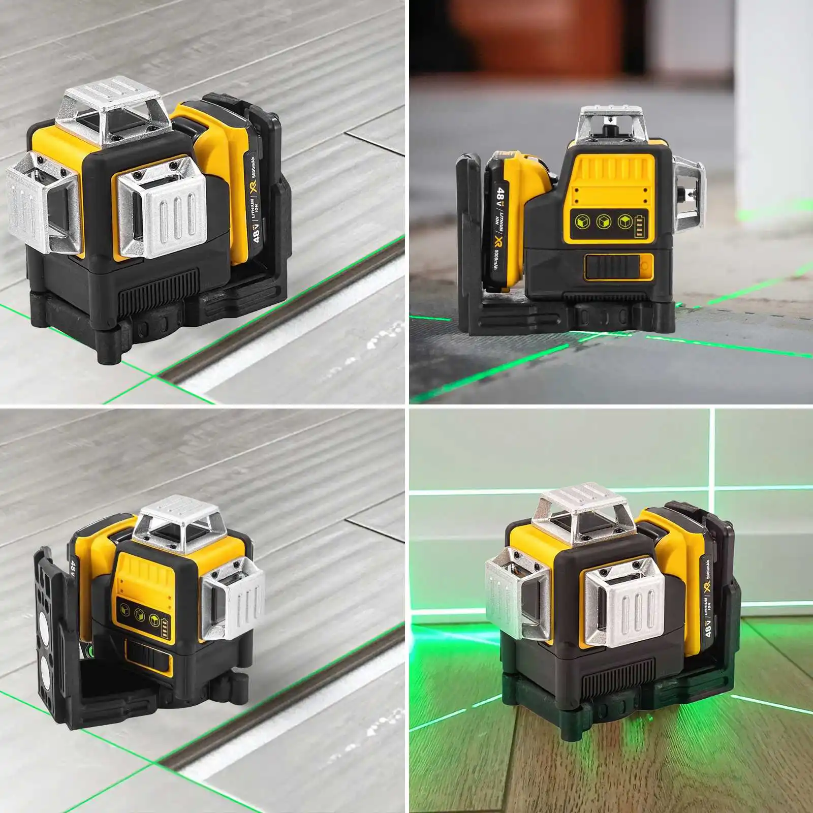 12-Linien Selbstnivellierender Grüner 3D-Laser Horizontal 4X360 Professionelles Kreuzlinien-Lasergerät 1 Wiederaufladbar – Detail 7