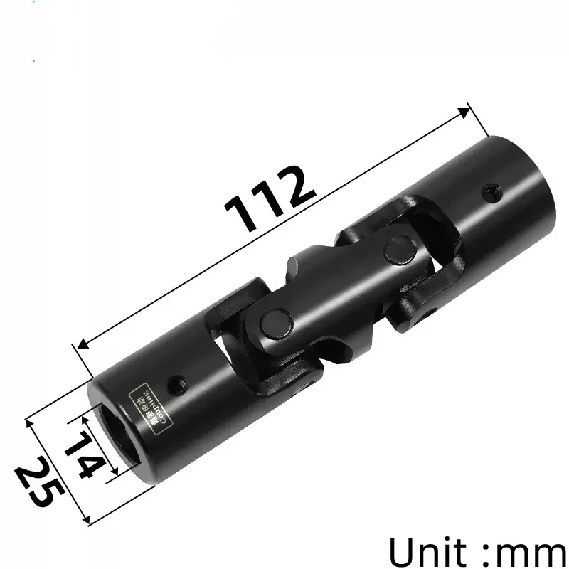 Dingjian 42Crmo Model Metal Cardan Joint  Metal Universal Joint Shaft Coupler Double Universal 12mm to12mm/14mm to 14mm 1PC