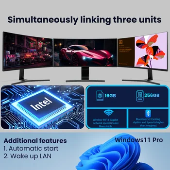 Gaming Mini PC Windows 11 Pro Intel Core i9 8950HK 16GB DDR4 1TB SSD WiFi6 M.2 UHD Graphics 1000Mbps Portable Mini PC Desktop 2