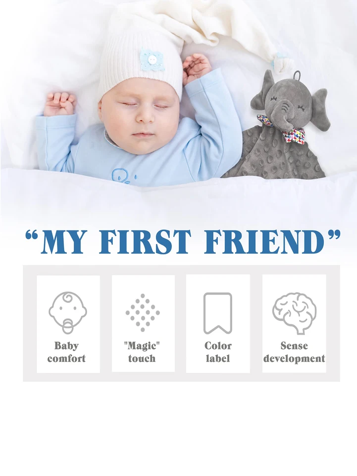 Peluche para recién nacidos, adorable manta de animales, conejito, elefante, toalla para dormir, regalo para bebé._voghion.com