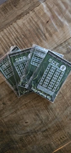 6 Pcs Carp Fishing Accessories Hair Rig Fishing Hook 1set Ready Made Tied Boilie Hook with Fishing line Anti Tangle Sleeve photo review