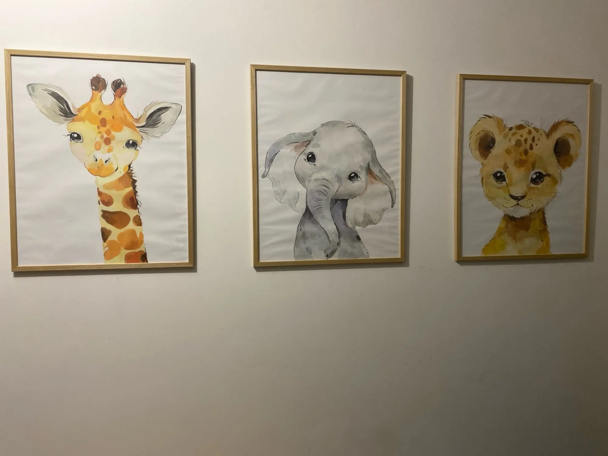 Ensemble de 3 affiches de décoration de pépinière Safari, imprimés d'art muraux d'animaux de la Jungle, imprimés d'animaux de bébé, décoration de chambre d'enfant photo review