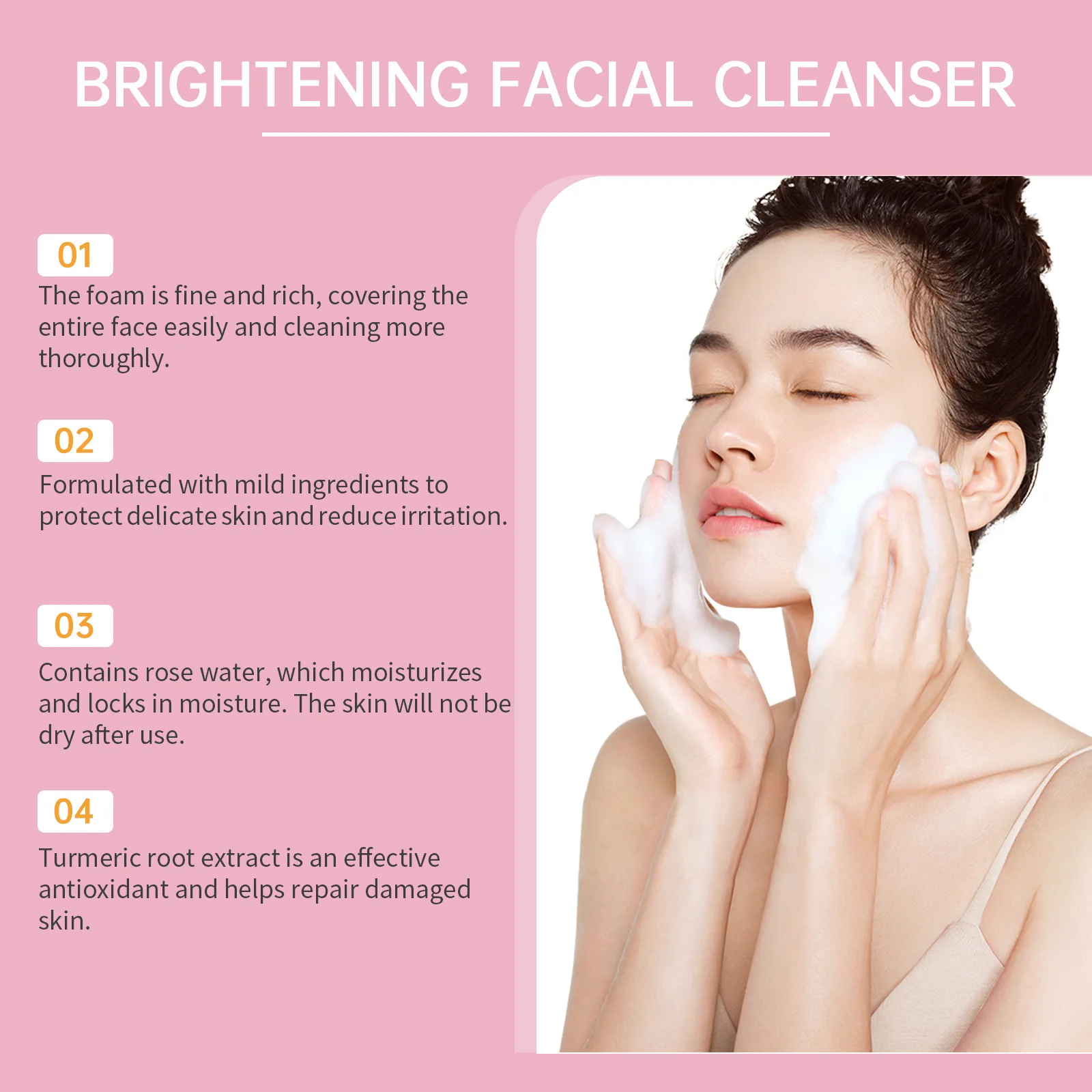 Jaysuing 100ml Kojic Acid Turmeric Cleanser Anti Acne Oil Control Blackhead Remover Shrink Pores Facial Exfoliating Cleanser 4