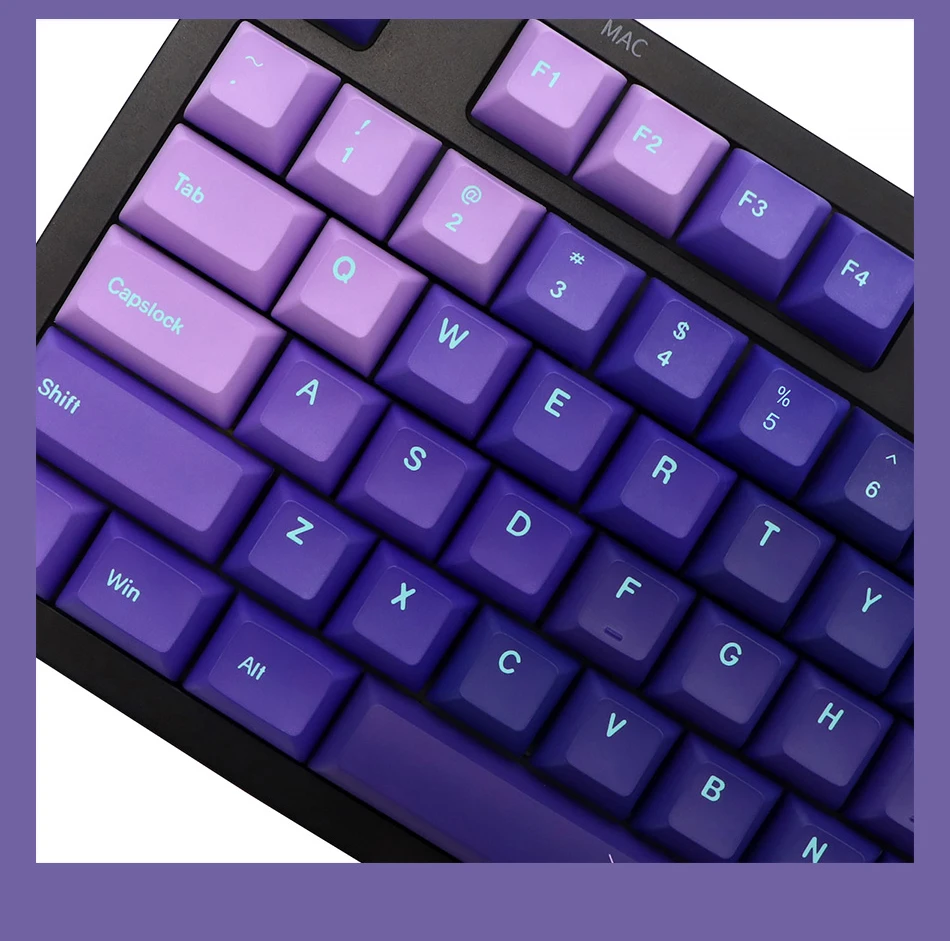 chaves gmk northern lights keycaps kca perfil roxo gradiente keycap pbt tintura sublimação teclado mecânico mx interruptor