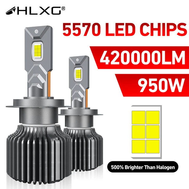 HLXG Led H7 Canbus 950W 420000LM LED H4 luces lamps 9012 HIR2 HB3