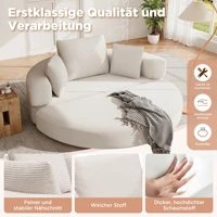 Уютный вельветовый диван-мешок. Модульная напольная кровать (173x176 см) для эстетической гостиной. Мягкая и удобная охлаждаемая мебель — изображение 3