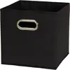 6-pack foldable fabric storage bins, black. Includes handles, ideal for cubbies, closets, or toy organization 4