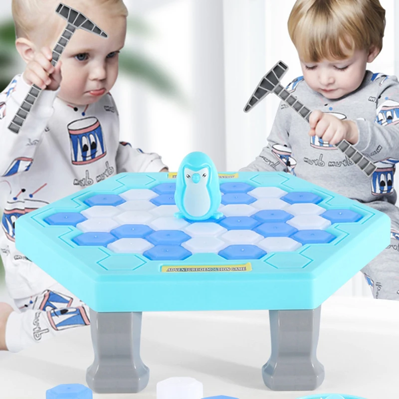 Parent-child Interactive Mini Kids Save Penguin Ice Block Breaker Trap Toys Funny Table Game Toy Stress Reliever Decor parent child interactive toy childrens toys