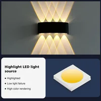 Aluminium,Applique murale led intérieur,Etanche IP65,applique murales exterieur,lampe jardin,Up Down,Luminaire murale pour Chambre Salon Escalier Couloir Hall Pathway Porche 3
