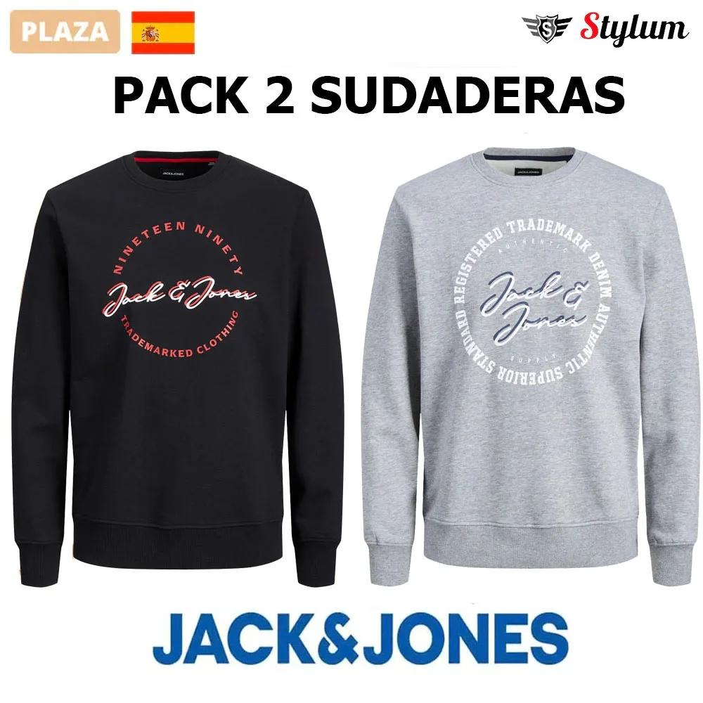 Jack & Jones Hombre Sudadera con capucha y sudaderas de Cuello Redondo  Ajuste Regular Fit Moda Casual muy suave y cálida , ideal Otoño Invierno -  Envíos desde España