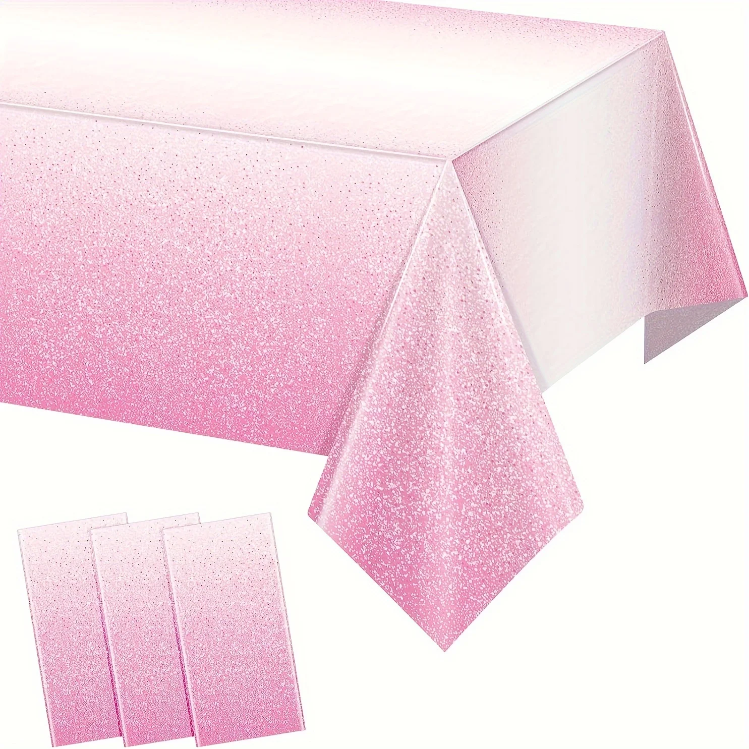 Pink Plastic Tablecloth For Parties Gradient Pastel Pink Disposable Tablecloth For Rectangular Tables Light Sprin 1 Pack party disposable tableware