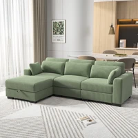 Модульный диван Anajqaqia, секционный диван, U-образный диван, мягкий диван для гостиной и спальни, вельвет, зеленый