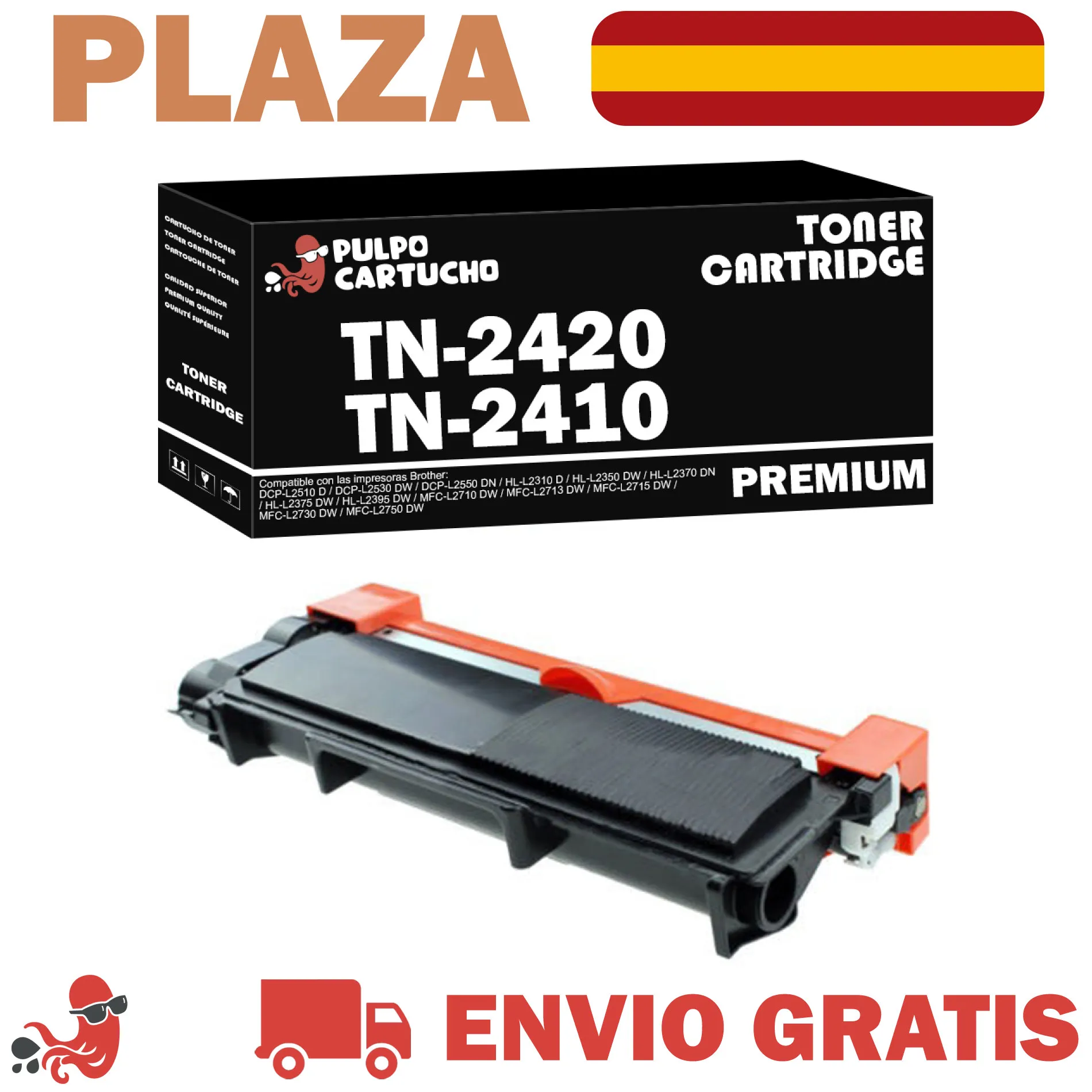 Toner Noir Compatible Brother HL-2375 DCP-L2550 M - 2 Cartouches TN-2420 - Haute Capacité