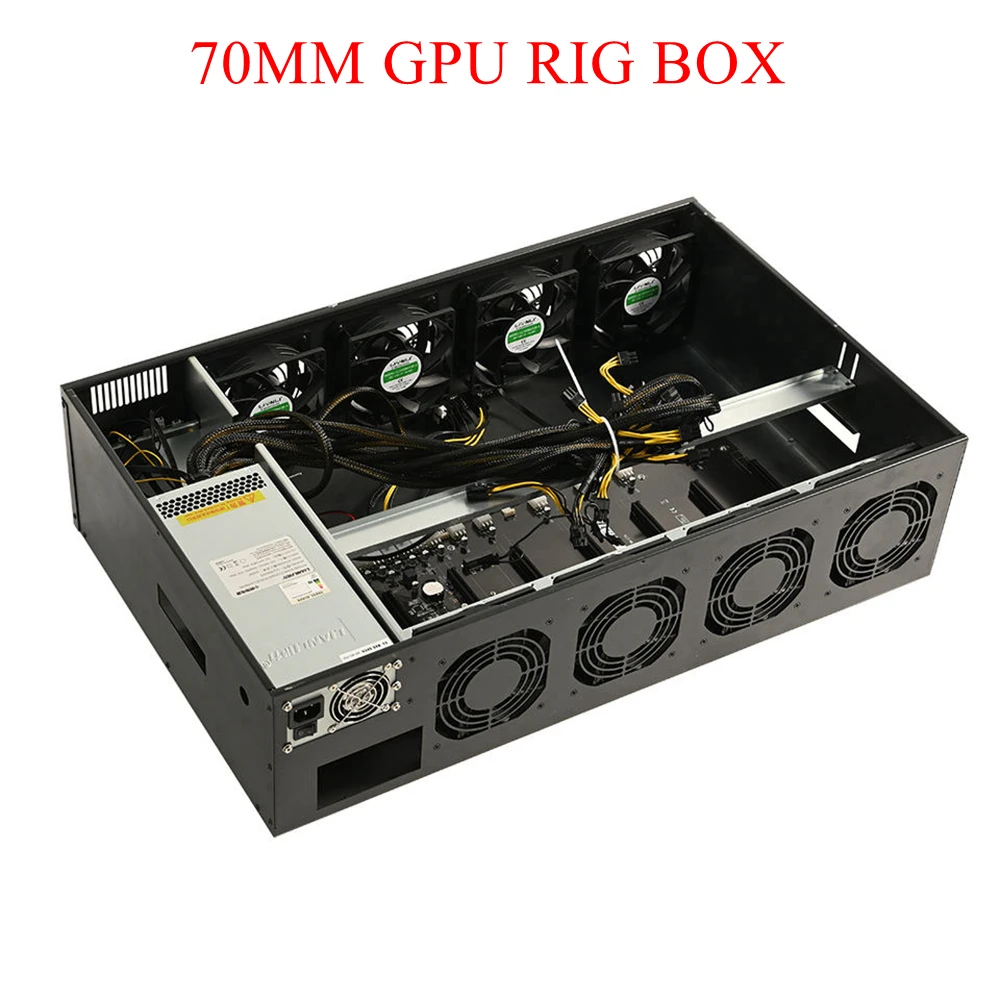 

8 Gpu компьютерный бокс для использования в домашних условиях, 70 мм шаг, графический каркас, Графический чехол, бесшумный 3070 Серверный корпус