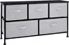 Black Extra Wide Fabric 5 - Drawer Storage Organizer Unit for Closet 1
