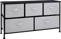 Black Extra Wide Fabric 5 - Drawer Storage Organizer Unit for Closet 1