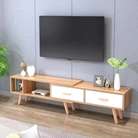 1Pc 78” TV Stand, Retractable TV Cabinet, Television Stand with 2 Drawers & Open Shelf, Media Console TV Table for Living Room 2
