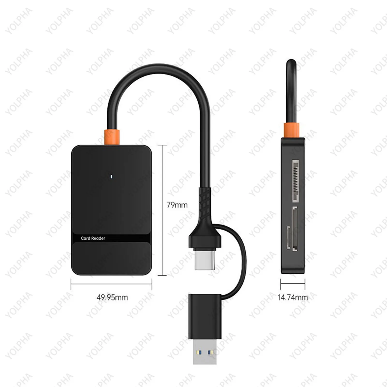 8in1 USB Converter High-Speed Transfer for CF SD TF MS Memory Card Reader Typec Hub Adapter for iPhone1516 Laptop Trail Camera