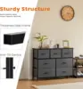 HEFPTURE 7-Drawer Storage Organizer, 3 Small& 4 Large Fabric Drawers, Durable Steel Frame, Versatile Storage for Bedroom 2