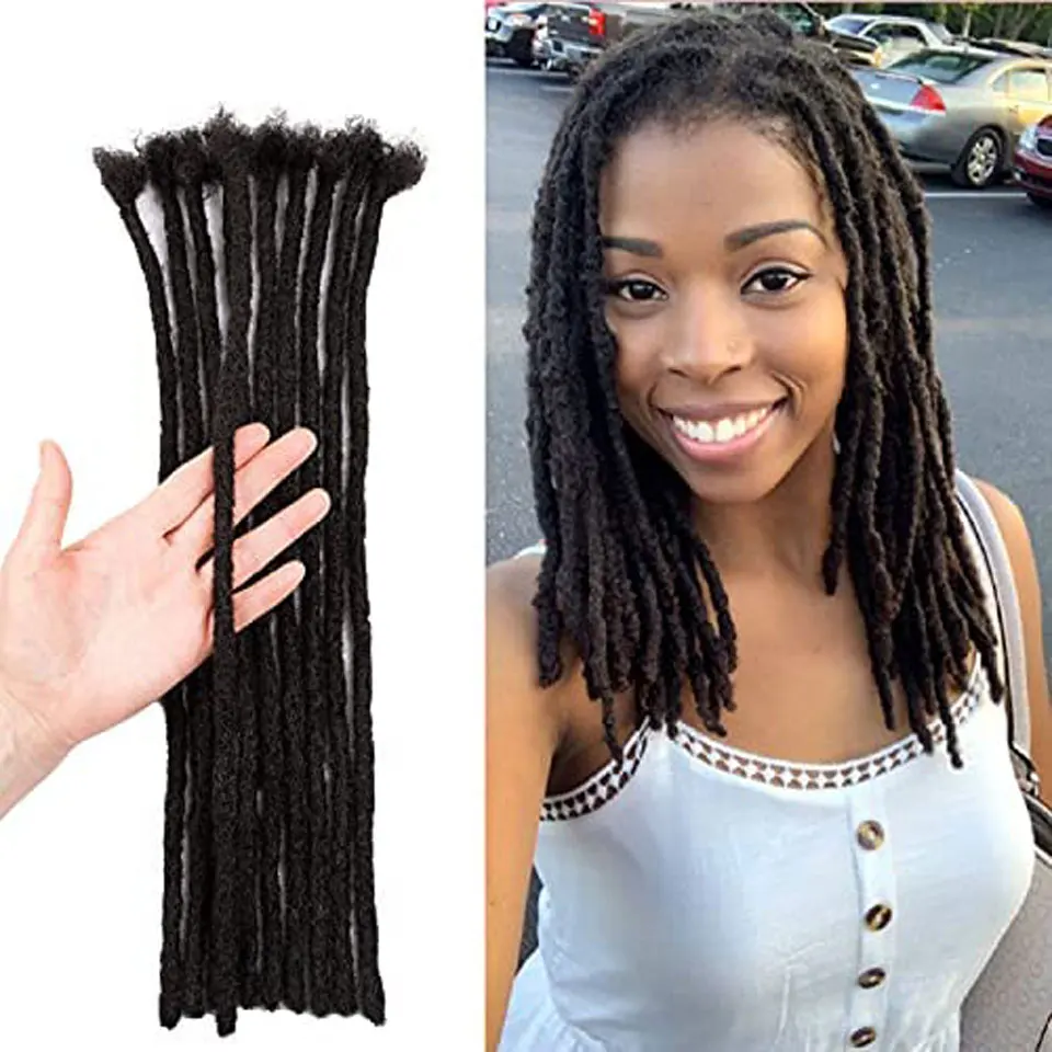 100% Human Hair Dreadlocks Extensions 0.6cm Width Thickness Dreadlocks Crochet Braiding Hair Handmade Locks Extensions