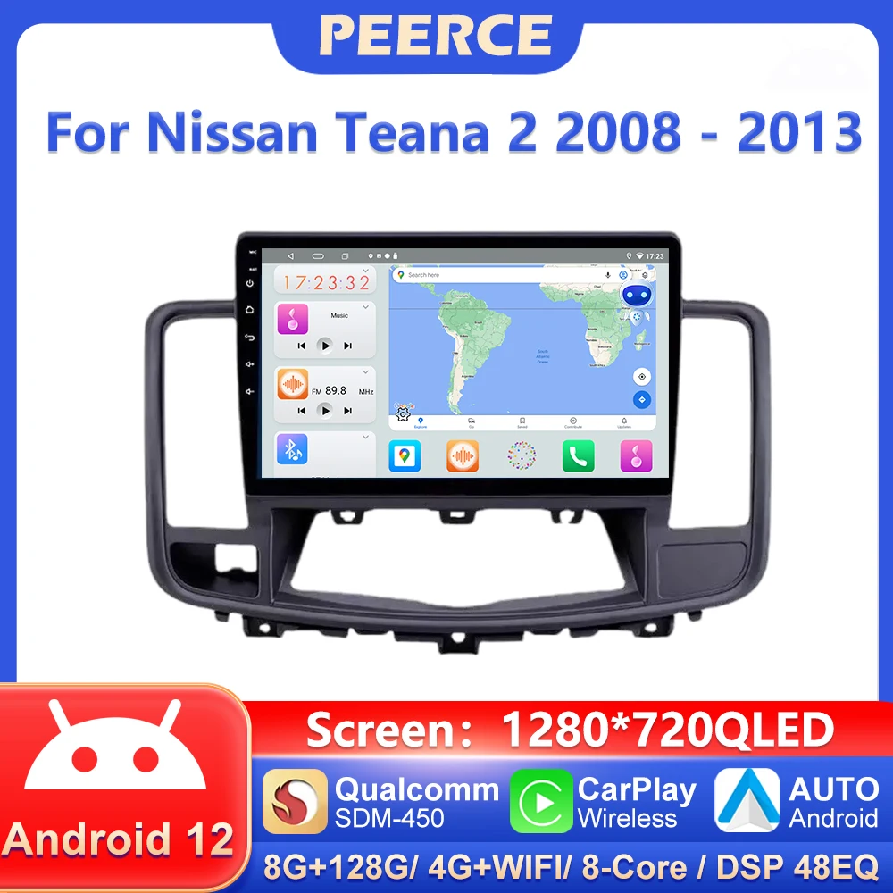 

PEERCE Android 12 For Nissan Teana J32 2008 - 2013 Car Radio Multimedia Video Player Navigation GPS Auto DSP No 2din 2 din dvd