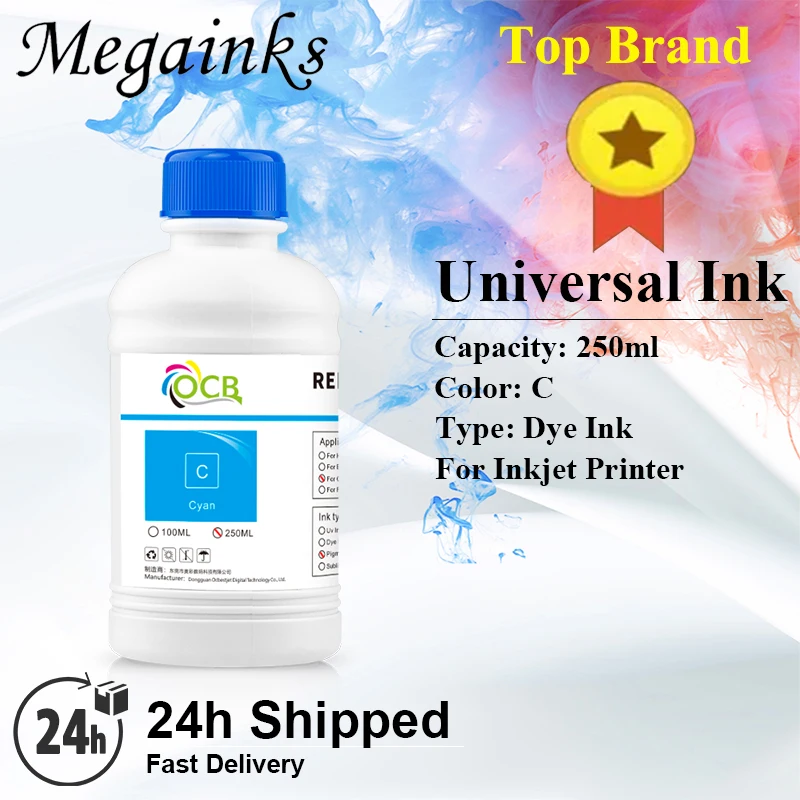 250ML 4Colors/Set Universal Refill Dye Ink For Canon/HP/Epson/Brother Desktop Inkjet Printer K C M Y 4Color
