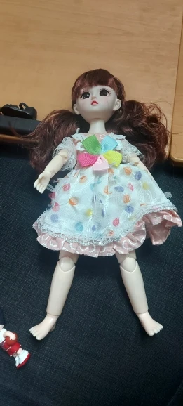 30cm Bjd Doll 12 Moveable Joints 1/6 Girl's Dress 3D Brown Eyes Toy with Clothes Shoes Kids Toys for Girl Children Gift photo review