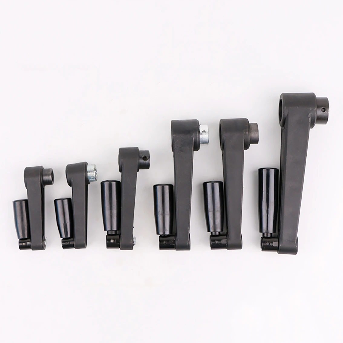 Mounting Crank Handles 1Pcs Black Round Hole/Square Hole Mounting Foldable Crank Handles For Lathe Milling Machine Revolving Handle Length 63-160mm