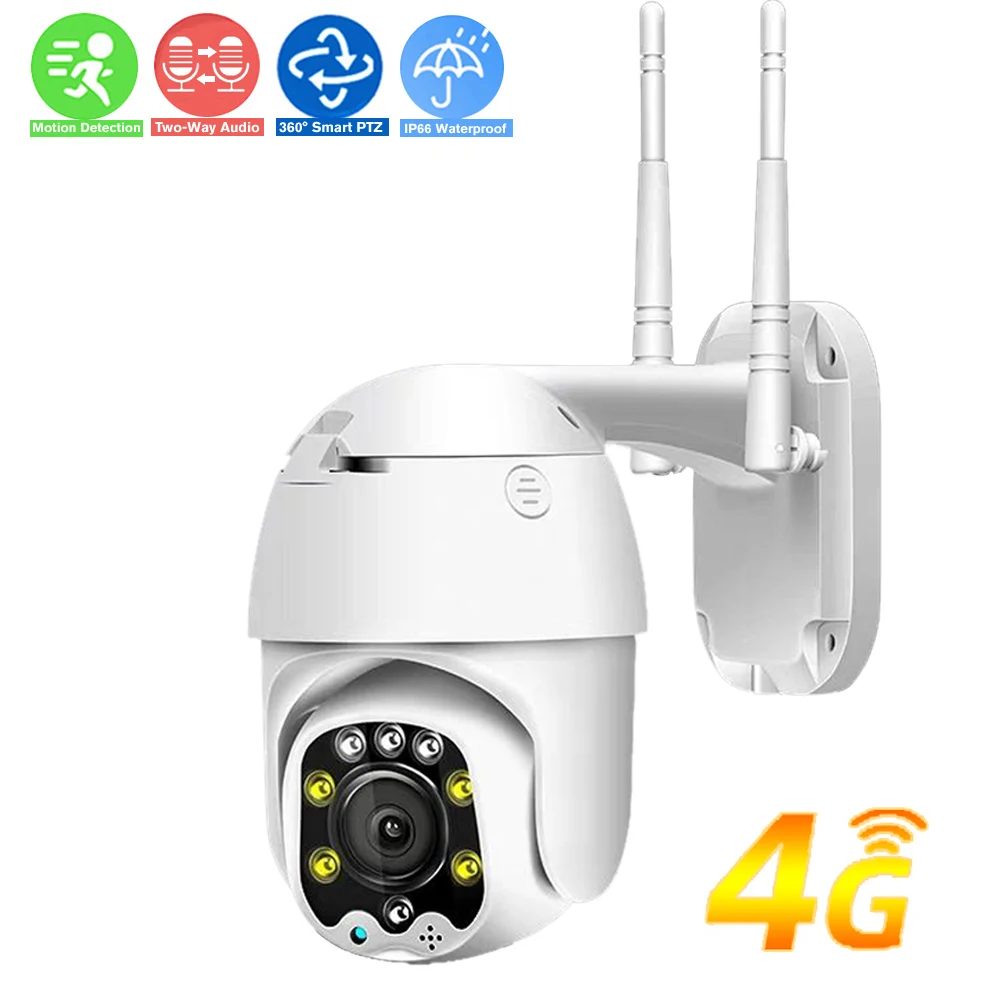 

HD 5MP 4G WiFi IP Camera Outdoor Security Protection Surveil Camara CCTV 360 PTZ Video Monitor Smart Home 1080P ONVIF Secur Cam