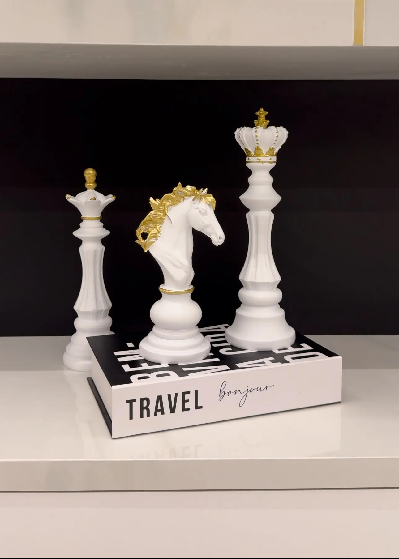 Elegant Chess Resin Figurines - King, Queen, Knight Decor Set photo review