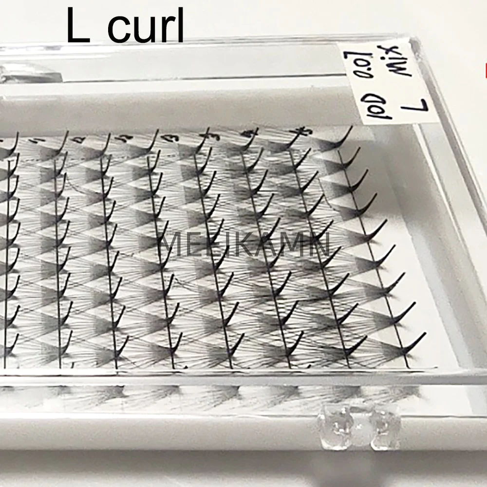 800 Fächer C Curl 0,07 3D Mix Pointy Base Pro Wimpernverlängerung Weicher langer kurzer Stiel Promade Lash Extension Fans Narrow Loose Fan – Detail 8