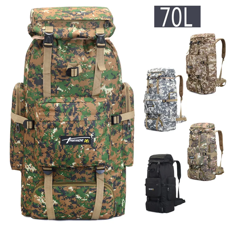 Outdoor Bag Camping Waterproof Bag training Equipment Backpack 70L Large Capacity Mountaineering 3D Backpack Camping Tactical 4