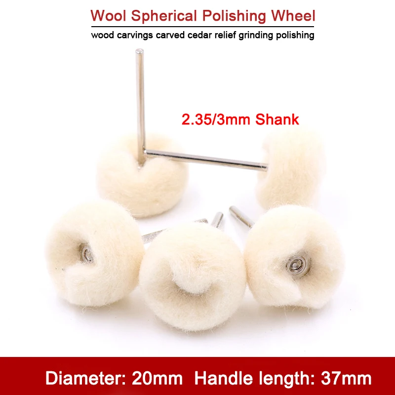 

3Pcs Wool Spherical Polishing Wheel for Jade Jewelry Emerald Woodworking Rosewood Walnut Root Carving Bodhi Polishing Ball Tools